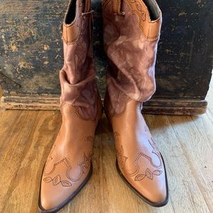Diesel New With Tag Tan Cowboy Boots size 9 nice!